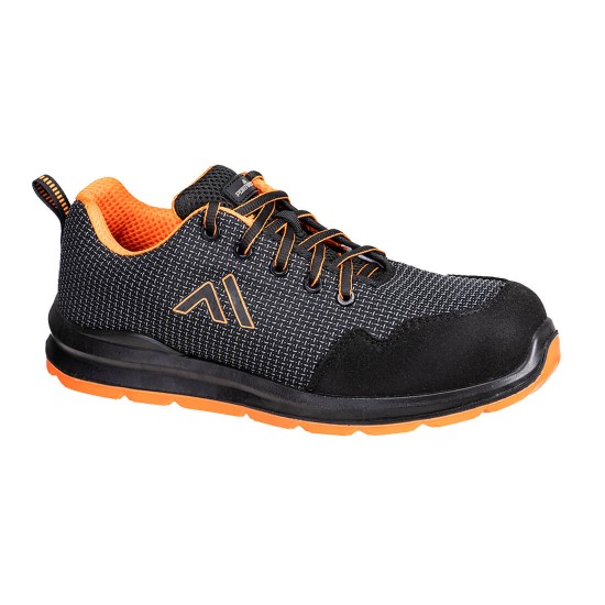 Pantofi de protectie sport S3S SR FO, bombeu fibre sticla, lamela antiperforatie compozit, Negru/Portocaliu Pantofi de protectie sport S3S SR FO, bombeu fibre sticla, lamela antiperforatie compozit, Negru/Portocaliu