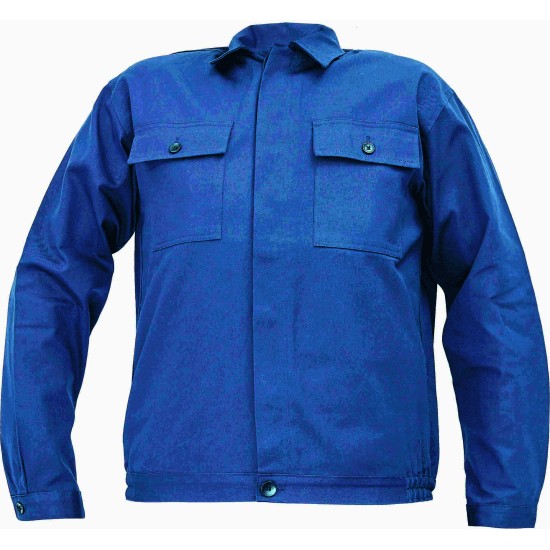 Set salopeta cu pieptar si jacheta bumbac 240g/mp (min. 30 seturi) - albastru