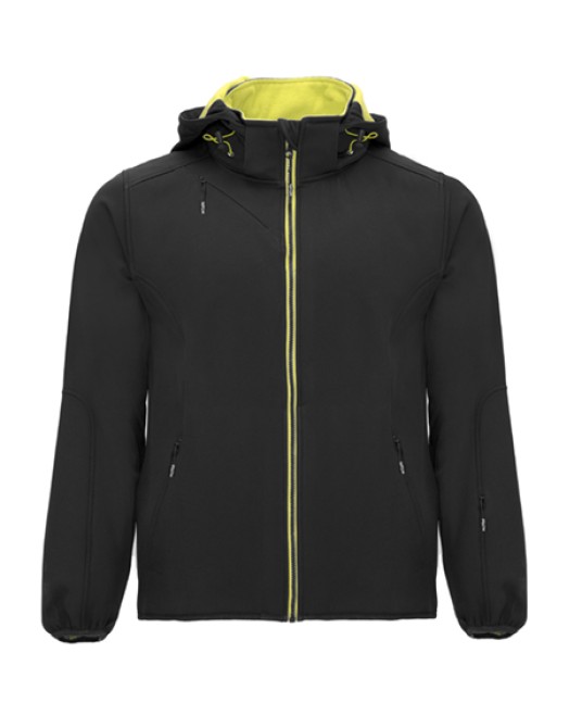 Jacheta softshell cu gluga - negru