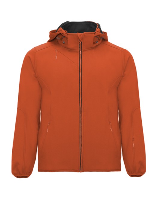 Jacheta softshell cu gluga - portocaliu