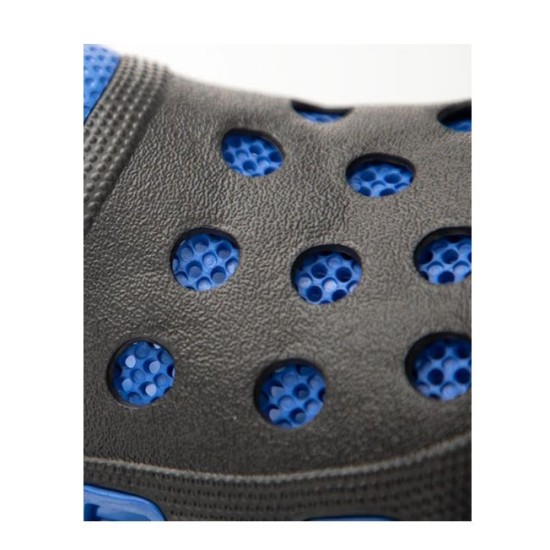 Saboti PVC, talpa antialunecare, negru-albastru