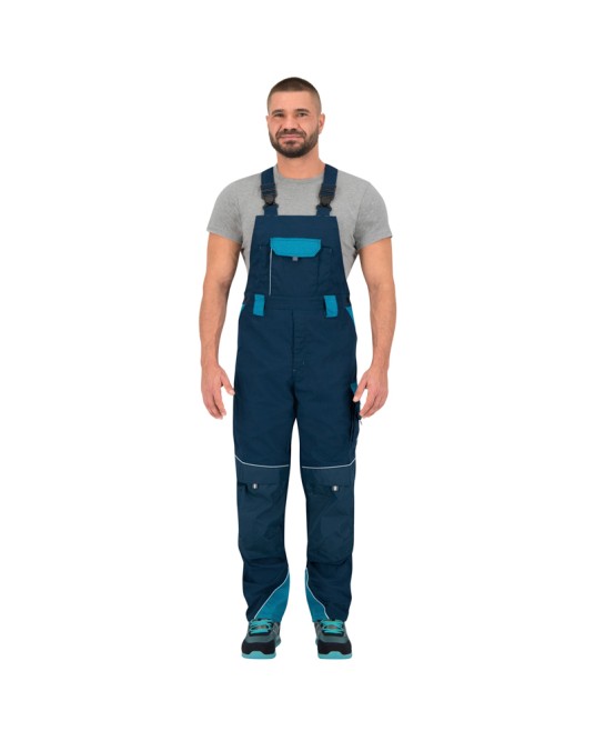 Salopeta cu pieptar tercot rezistent Brave, 270g/m2, bleumarin albastru