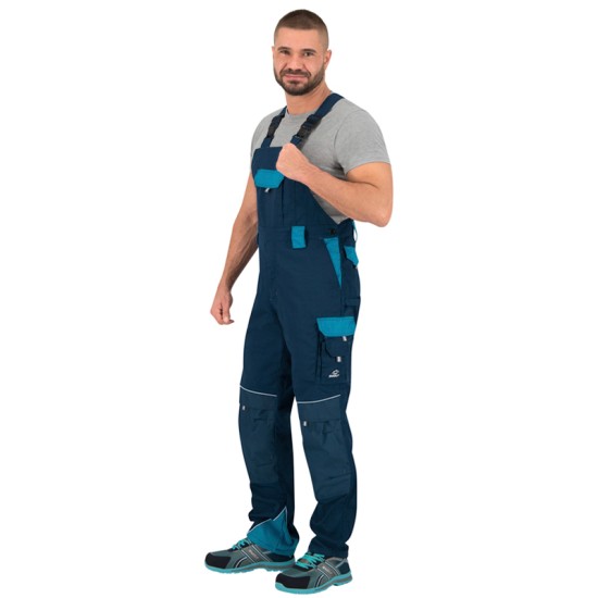 Salopeta cu pieptar tercot rezistent Brave, 270g/m2, bleumarin albastru Salopeta cu pieptar tercot rezistent Brave, 270g/m2, bleumarin albastru