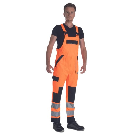Salopeta HiVis tercot 250g/m2, portocaliu neon
