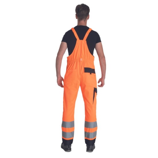 Salopeta HiVis tercot 250g/m2, portocaliu neon