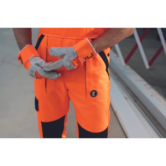 Salopeta HiVis tercot 250g/m2, portocaliu neon