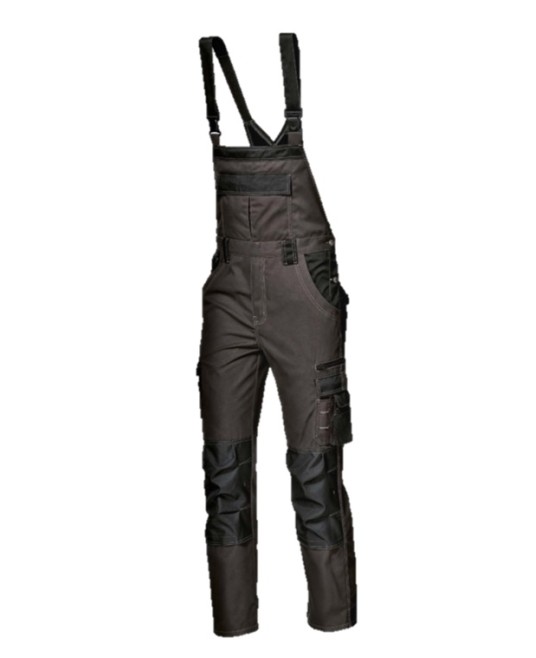 Salopeta cu pieptar tercot foarte rezistent la rupere si confortabil, 300 g/mp, gri inchis