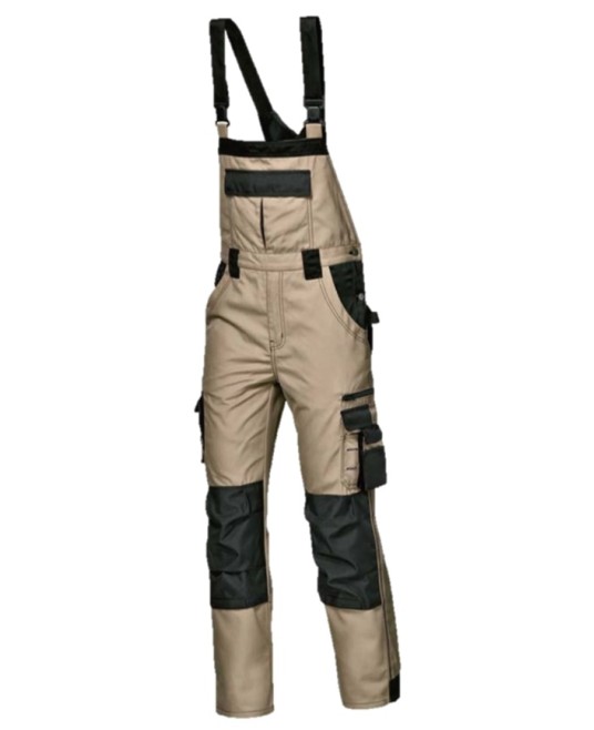 Salopeta cu pieptar tercot foarte rezistent la rupere si confortabil, 300 g/mp, kaki