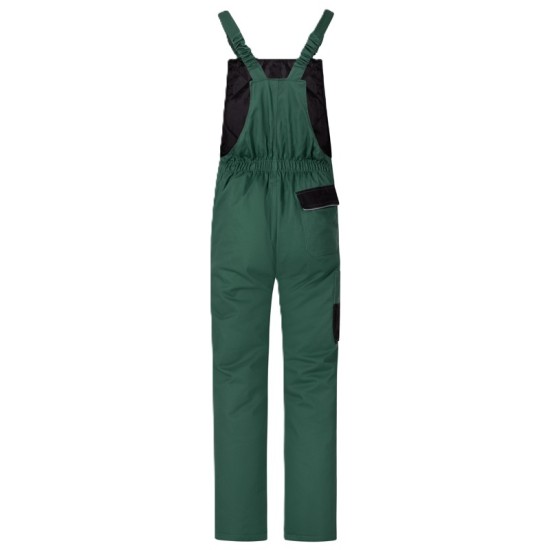 Salopeta cu pieptar vatuita bumbac hidrofobizat, verde cu negru Salopeta cu pieptar vatuita bumbac hidrofobizat, verde cu negru