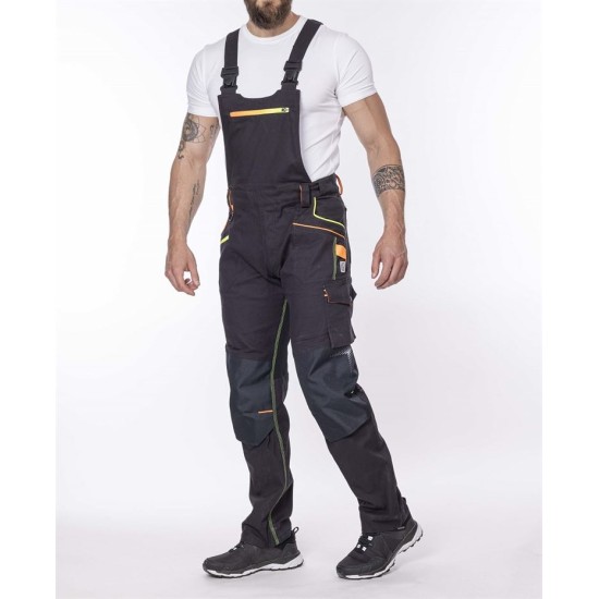 Salopeta cu pieptar strech, material durabil si comod, slim fit, negru Salopeta cu pieptar strech, material durabil si comod, slim fit, negru