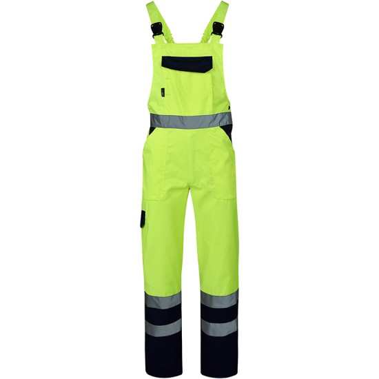 Salopeta cu pieptar HiVis tercot 250 g/mp, galben neon Salopeta cu pieptar HiVis tercot 250 g/mp, galben neon
