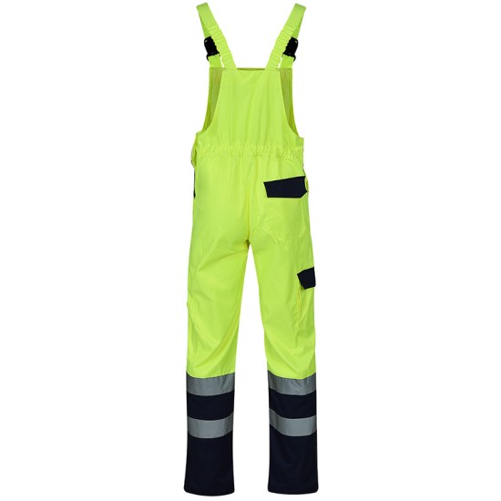 Salopeta cu pieptar HiVis tercot 250 g/mp, galben neon Salopeta cu pieptar HiVis tercot 250 g/mp, galben neon