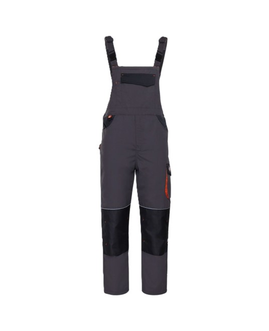 Salopeta vatuita cu pieptar tercot Kastor Plus, gri negru portocaliu