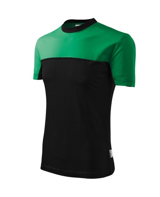 Tricou unisex Malfini Colormix 109, bumbac 200g/m2, Negru-Verde mediu