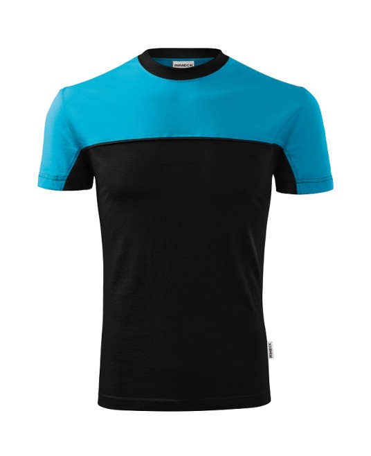 Tricou unisex Malfini Colormix 109, bumbac 200g/m2, Negru-Turcoaz