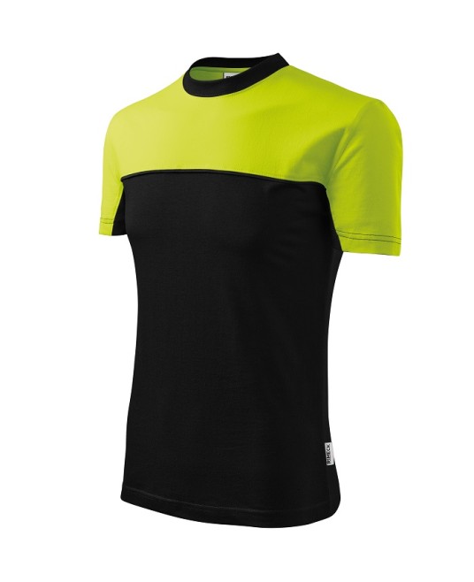 Tricou unisex Malfini Colormix 109, bumbac 200g/m2, Negru-Verde Lime