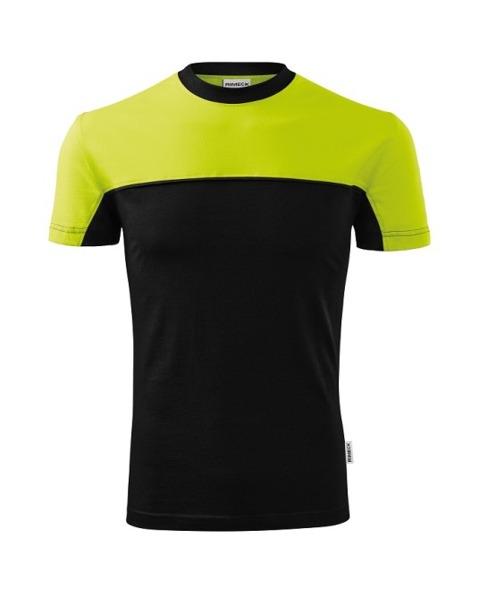 Tricou unisex Malfini Colormix 109, bumbac 200g/m2, Negru-Verde Lime
