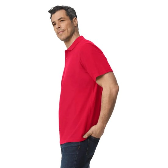 Tricou polo bumbac, Gildan 177g/m2, Rosu