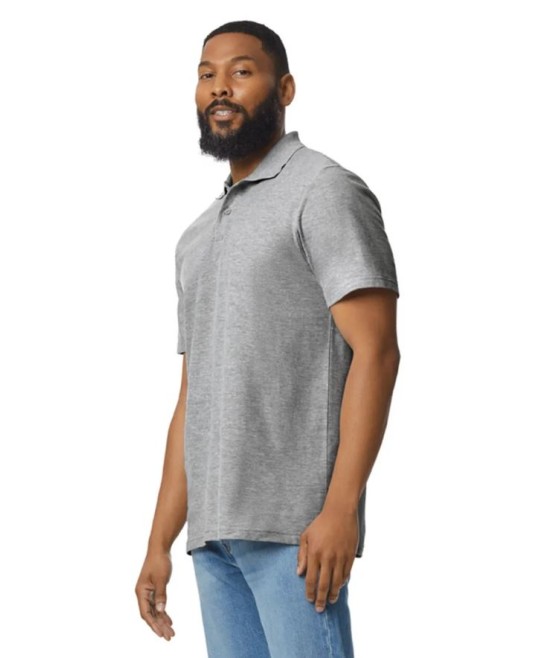 Tricou polo bumbac, Gildan 177g/m2, Gri