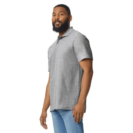 Tricou polo bumbac, Gildan 177g/m2, Gri