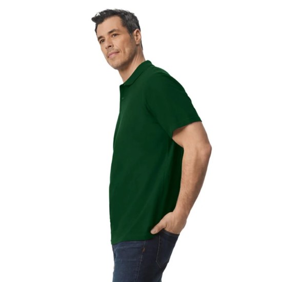Tricou polo bumbac, Gildan 177g/m2, Verde inchis