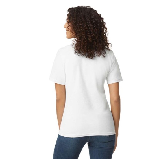 Tricou polo  femei,  Gildan 177g/mp, Alb