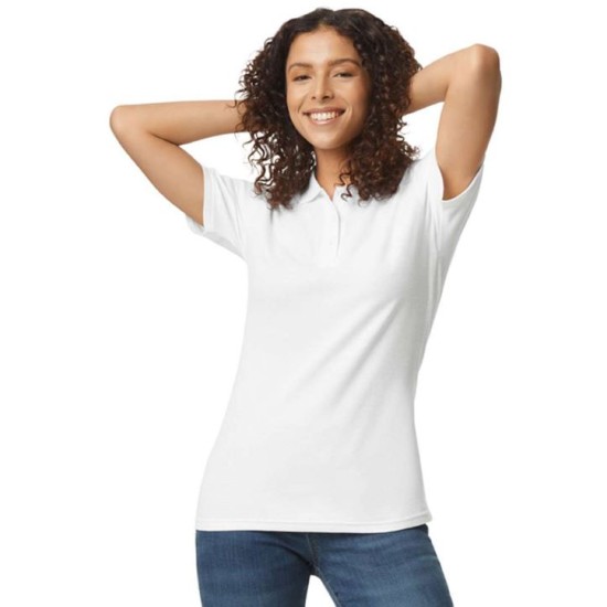 Tricou polo  femei,  Gildan 177g/mp, Alb