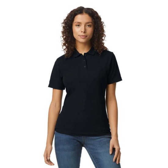 Tricou polo  femei,  Gildan 177g/mp, Negru