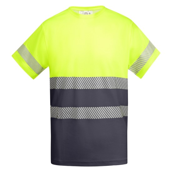 Tricou HiVis cu 55% bumbac, 170 g/mp Galben/Gri