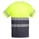 Tricou HiVis cu 55% bumbac, 170 g/mp Galben/Gri
