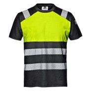 Tricou  HiVis premium, 55% bumbac, 175g/m2, negru-galben