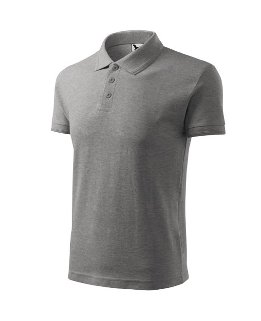 Tricou polo barbati 200g/m2 Malfini Pique Polo 203, Gri inchis