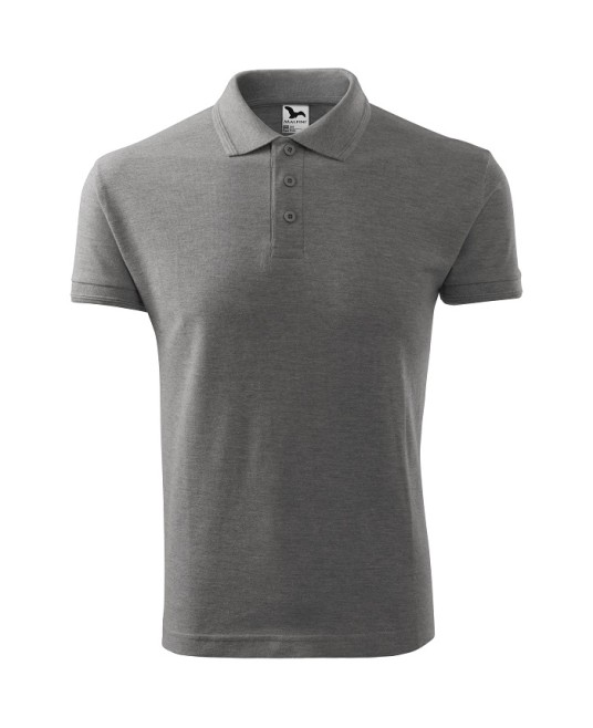 Tricou polo barbati 200g/m2 Malfini Pique Polo 203, Gri inchis