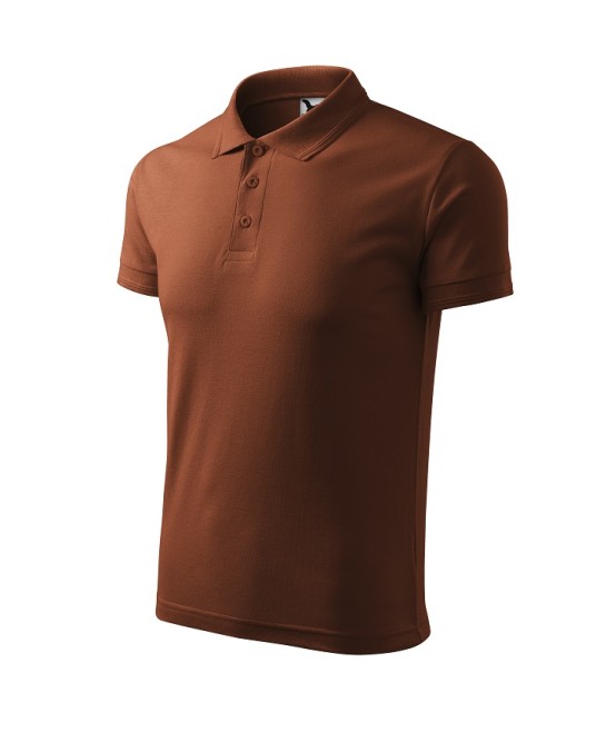 Tricou polo barbati 200g/m2 Malfini Pique Polo 203, Maro Ciocolatiu