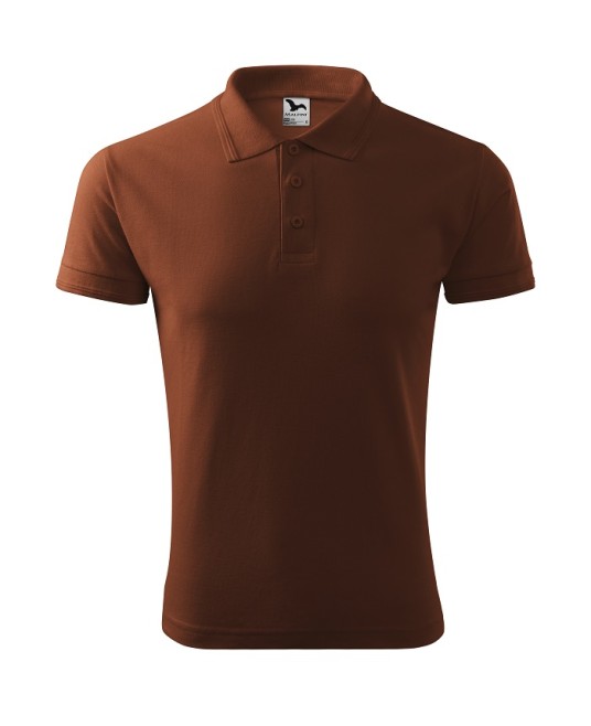 Tricou polo barbati 200g/m2 Malfini Pique Polo 203, Maro Ciocolatiu
