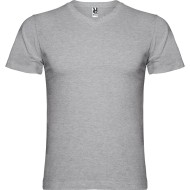 Tricou maneca scurta V-Neck, densitate 155g/mp, gri deschis