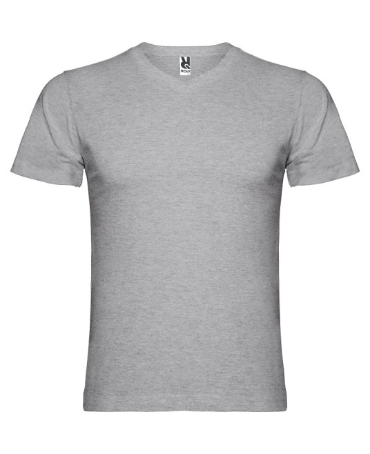 Tricou maneca scurta V-Neck, densitate 155g/mp, gri deschis