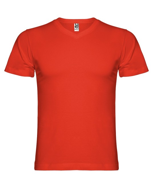 Tricou maneca scurta V-Neck, densitate 155g/mp, rosu