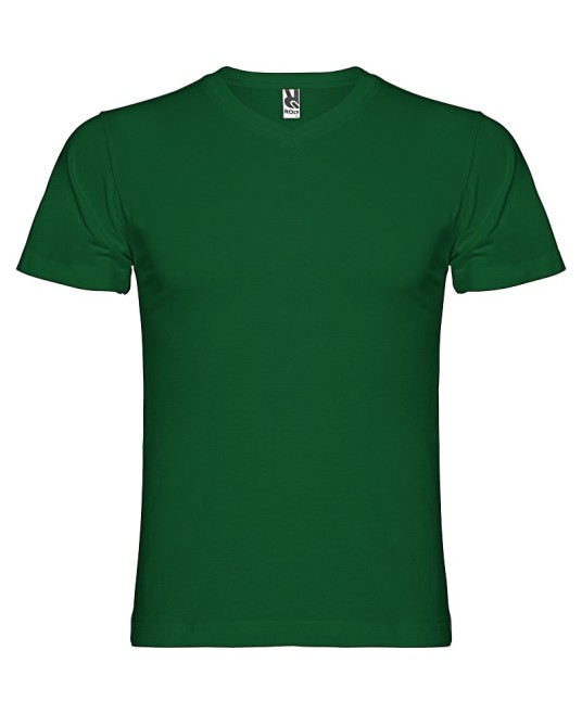 Tricou maneca scurta V-Neck, densitate 155g/mp, verde sticla