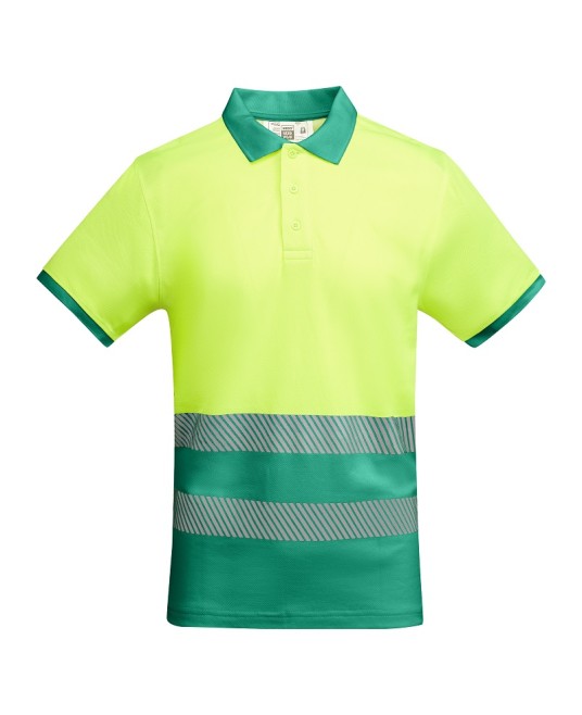 Tricou polo Hi-Vis bicolor, 55% bumbac, 170 g/mp, Galben-Verde