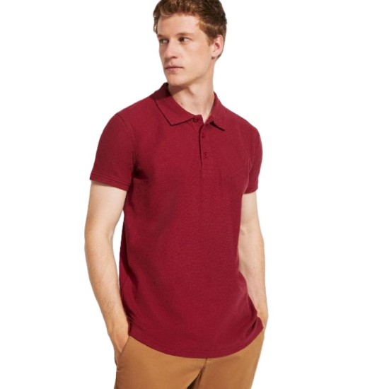Tricou polo premium barbati, bumbac 200g/mp, Visiniu Tricou polo premium barbati, bumbac 200g/mp, Visiniu