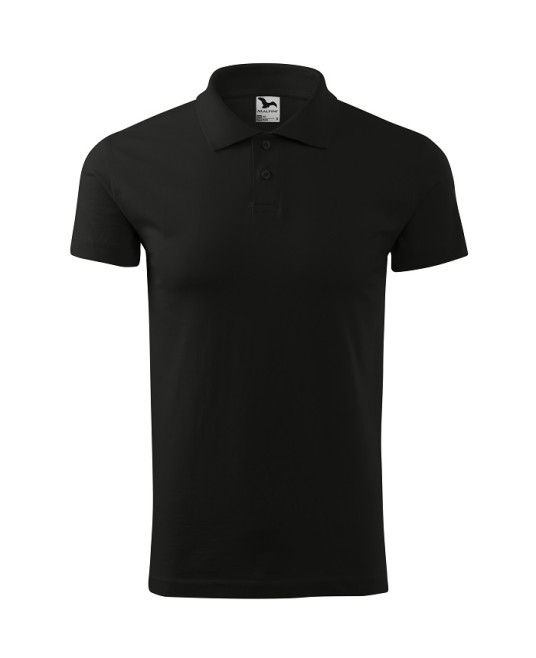 Tricou polo barbati, bumbac 180g/m2, Malfini Single J. 202, Negru