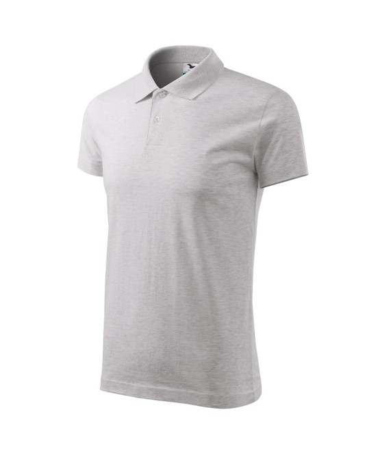 Tricou polo barbati, bumbac 180g/m2, Malfini Single J. 202, Gri deschis