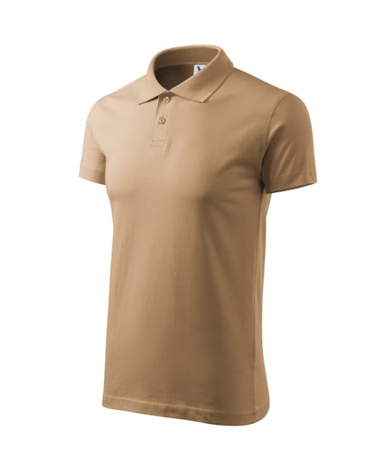 Tricou polo barbati, bumbac 180g/m2, Malfini Single J. 202, Bej nisipiu