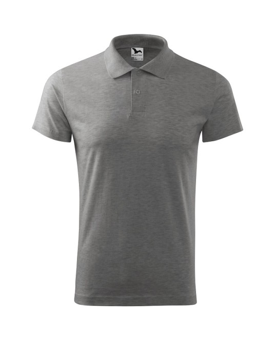 Tricou polo barbati, bumbac 180g/m2, Malfini Single J. 202, Gri inchis