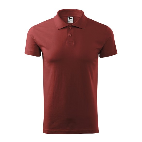 Tricou polo barbati, bumbac 180g/m2, Malfini Single J. 202, Rosu bordo Tricou polo barbati, bumbac 180g/m2, Malfini Single J. 202, Rosu bordo