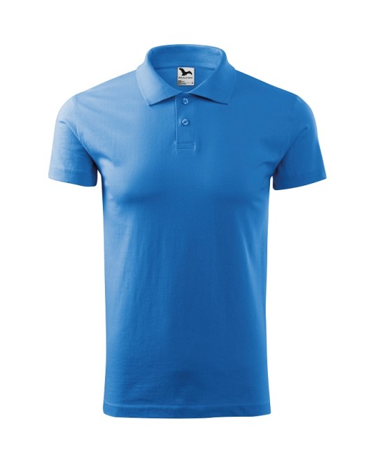 Tricou polo barbati, bumbac 180g/m2, Malfini Single J. 202, Albastru azuriu