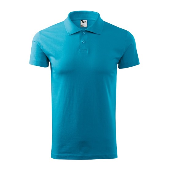 Tricou polo barbati, bumbac 180g/m2, Malfini Single J. 202, Turcoaz Tricou polo barbati, bumbac 180g/m2, Malfini Single J. 202, Turcoaz