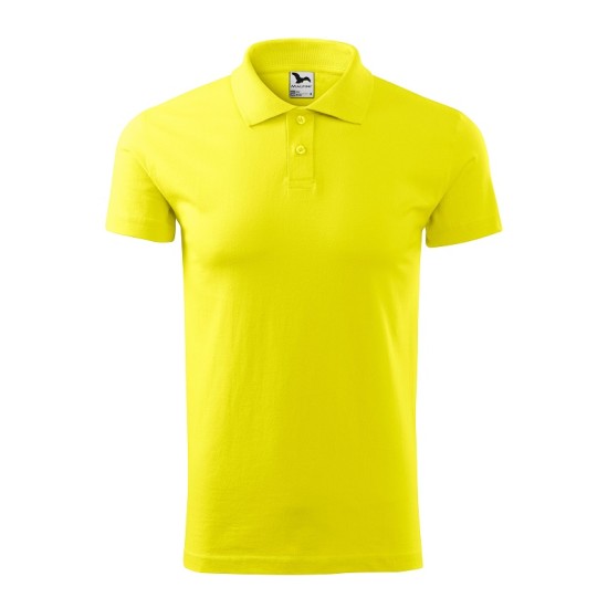 Tricou polo barbati, bumbac 180g/m2, Malfini Single J. 202, Galben Lamaie Tricou polo barbati, bumbac 180g/m2, Malfini Single J. 202, Galben Lamaie