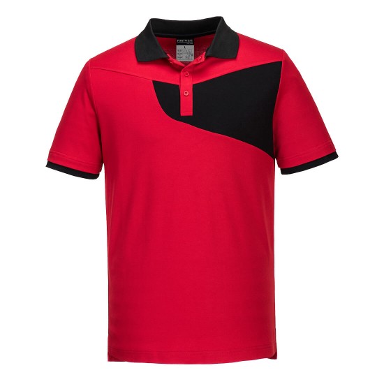 Tricou polo corporate PW2, 144g/m2, Rosu/Negru Tricou polo corporate PW2, 144g/m2, Rosu/Negru